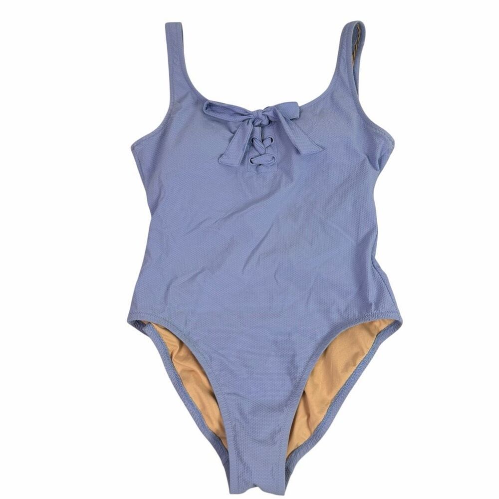 J. Crew size 4 Lavender Pique Lace Up One Piece Swimsuit